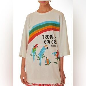 FARM Rio White T-Shirt with Colorful Tag